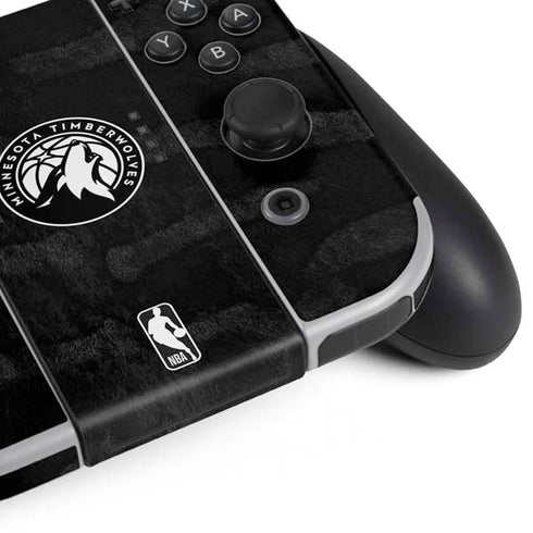 NBA Minnesota Timberwolves Black Animal Print Nintendo Switch OLED (2021) Skin